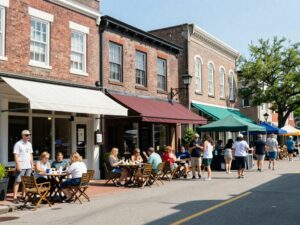 Vibrant local shops in Charleston displaying a welcoming atmosphere.