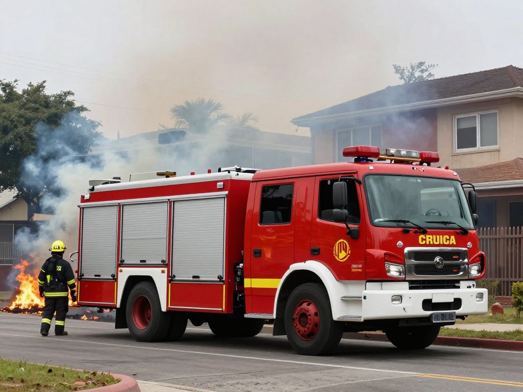 Firefighters battling a brush fire in Charleston
