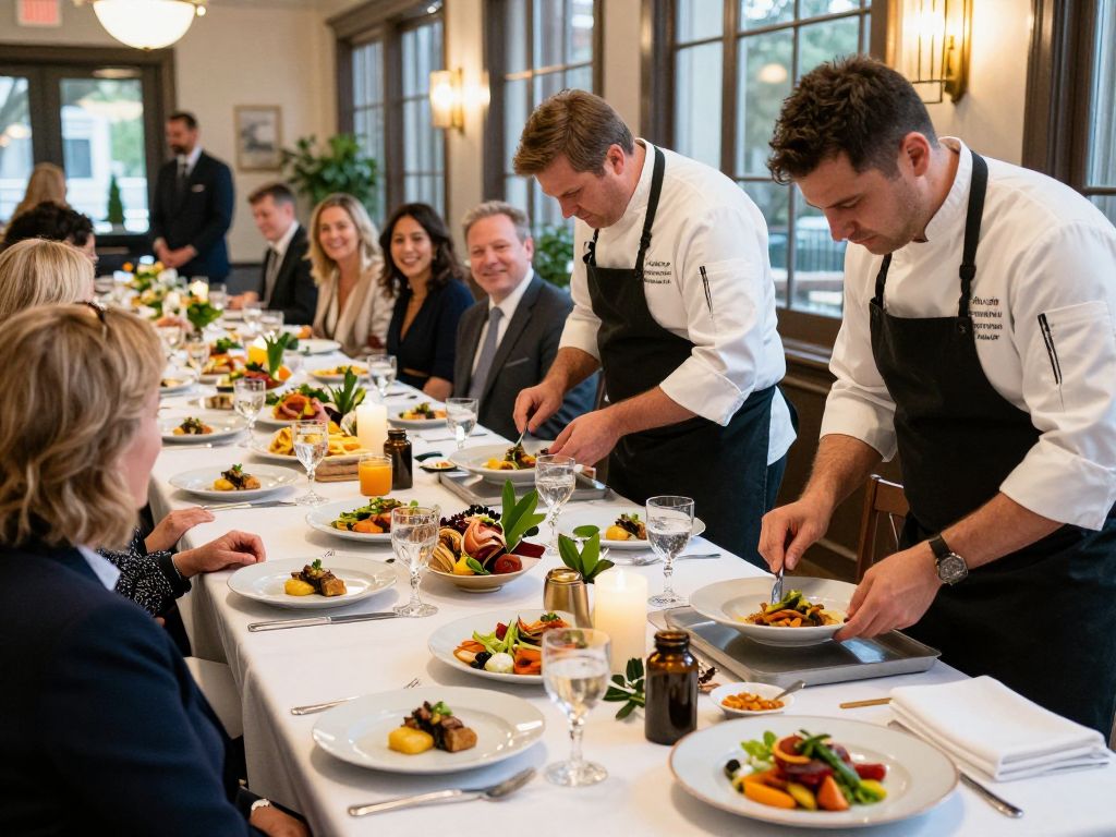 Chefs preparing food at the Charleston Chefs' Feast event