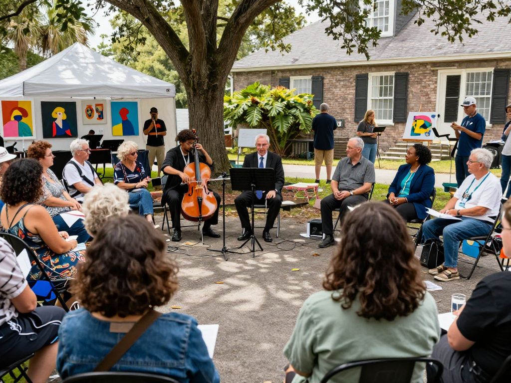 Community members enjoying cultural events in Charleston