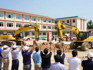 Groundbreaking ceremony at the site of Cristo Rey Charleston High School in North Charleston.