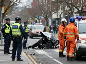 Police investigating a pedestrian accident in downtown Charleston