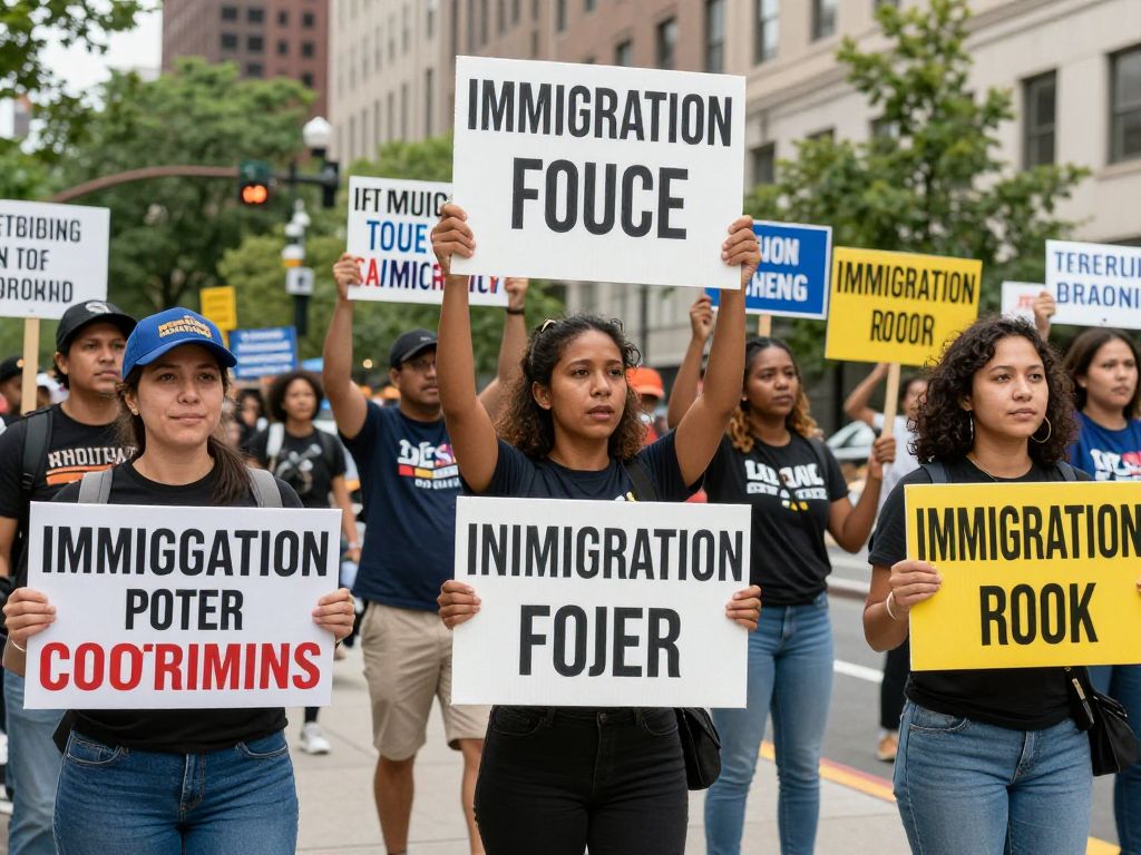 Citizens protesting against ICE in Charleston