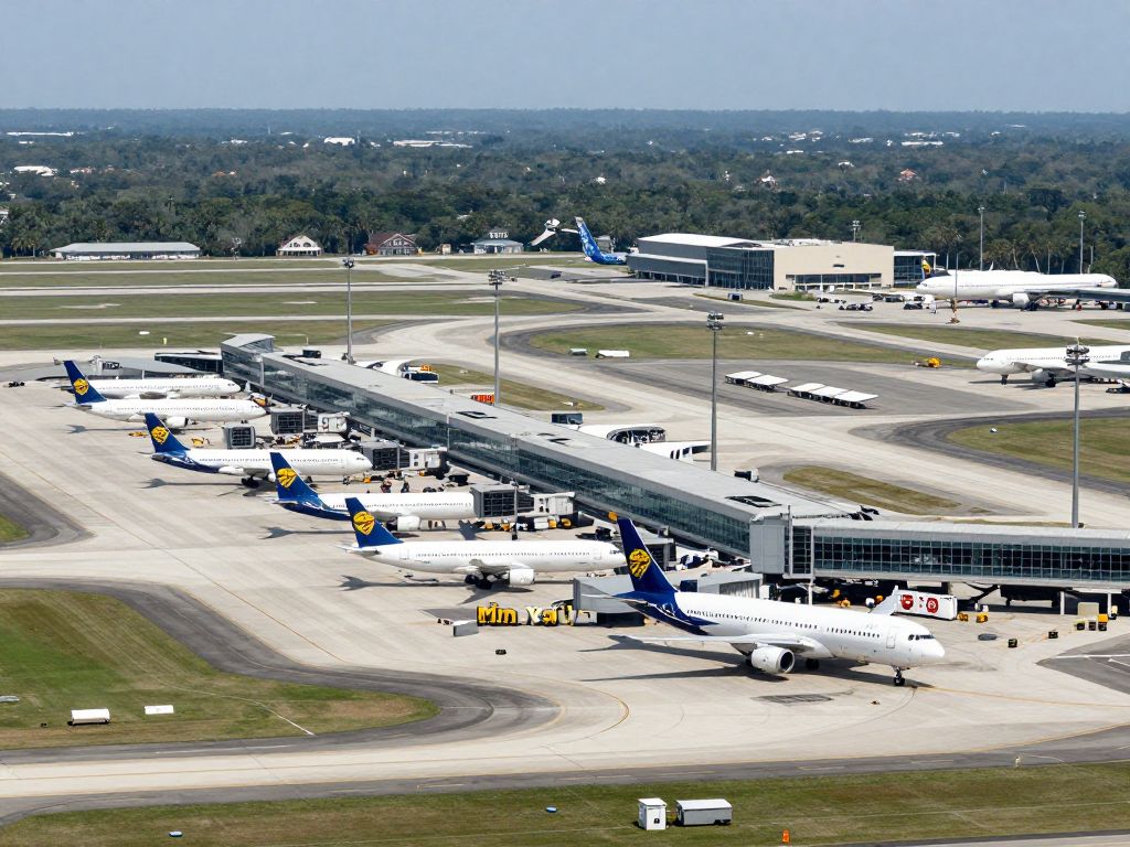 Aerial view of Charleston International Airport
