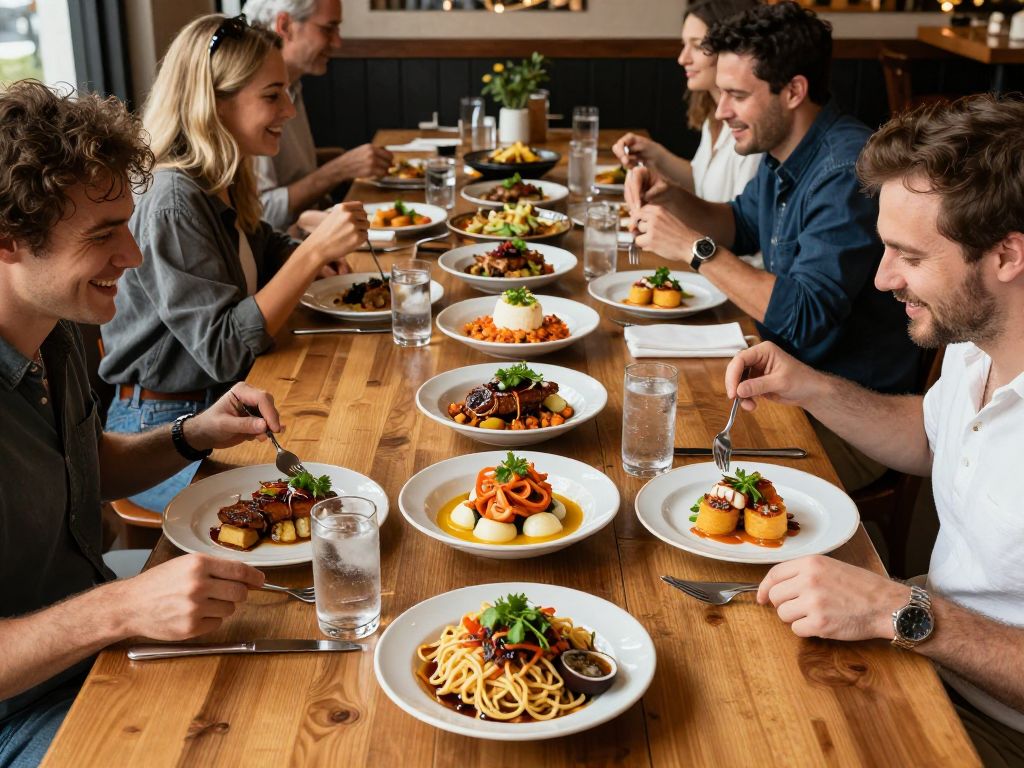Diverse dishes served at a Charleston restaurant during Restaurant Week.