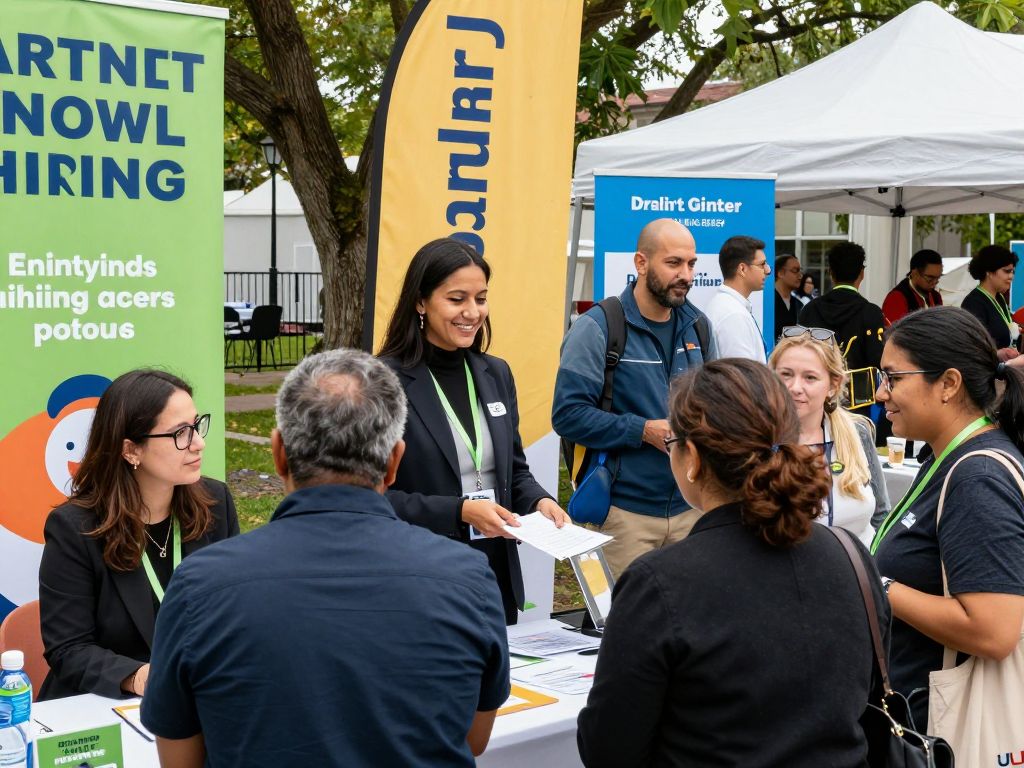 Job seekers engaging at the Charleston SC hiring fair.