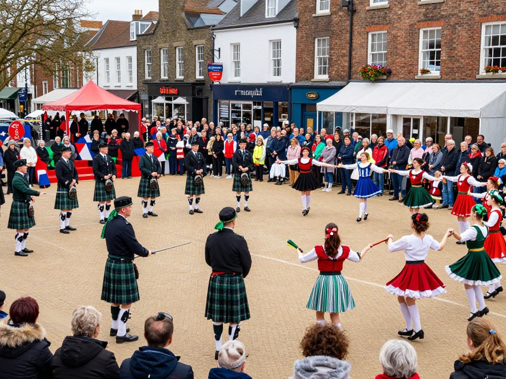 Participants in Scottish attire at the Charleston Scottish Games