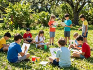 Children enjoying various activities at a summer camp in Charleston