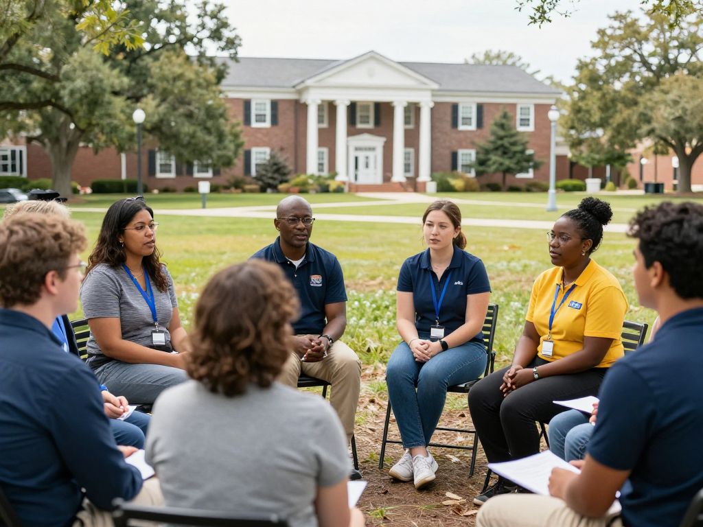 Community members discussing civility at the College of Charleston