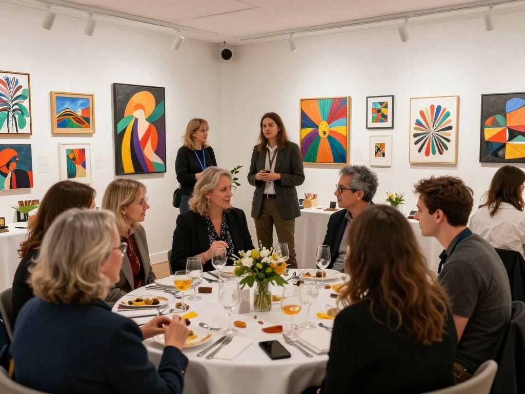 An elegant luncheon event celebrating art in Charleston.