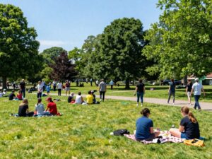 Families enjoying recreational activities at Dorchester parks