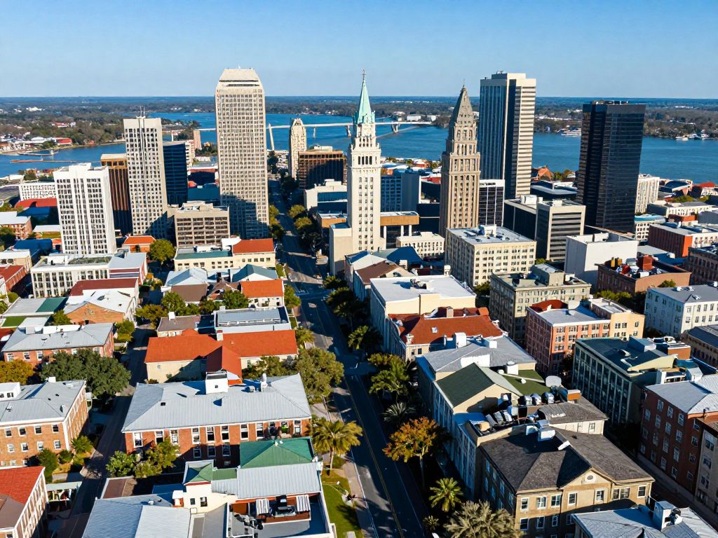 Aerial view of Charleston SC captured by drone imaging