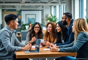 Meeting showcasing emotional intelligence in digital marketing.