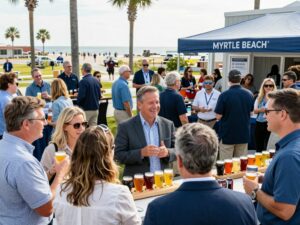 Networking event at Grand Strand Business & Brews with local professionals in Myrtle Beach.