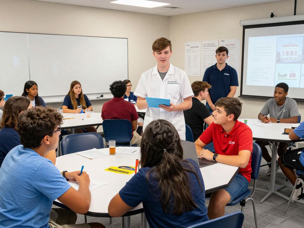 Students participating in hospitality training at the College of Charleston