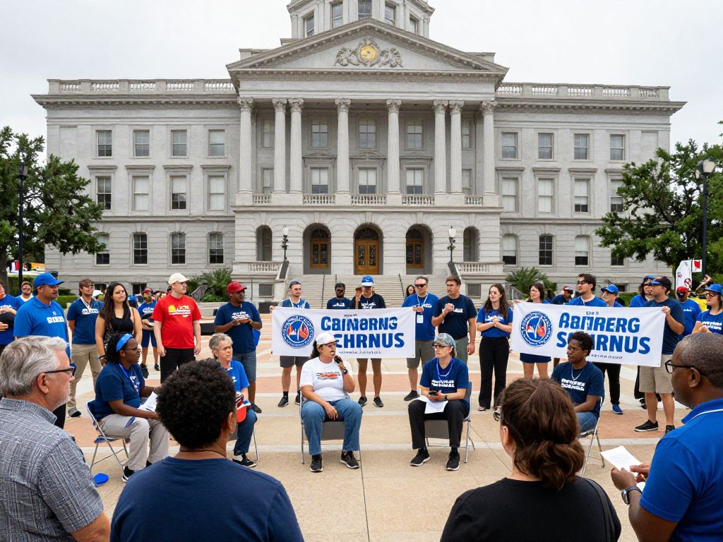 Community members rallying at the King Day at the Dome in front of the Statehouse in Columbia, SC.