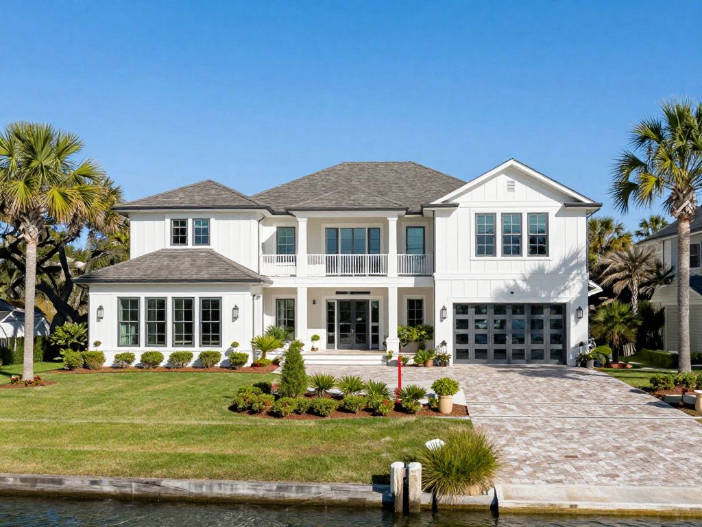 Exterior view of a high-end home on Isle of Palms with ocean access
