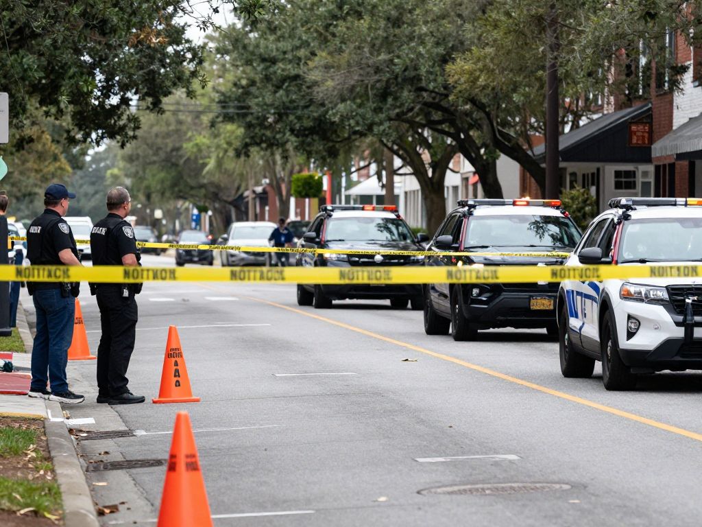 Police investigating a shooting scene in North Charleston