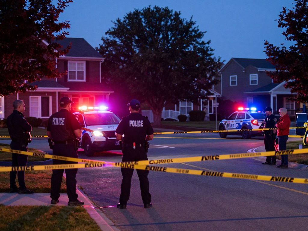 Police investigating a shooting scene on Rosin Drive.