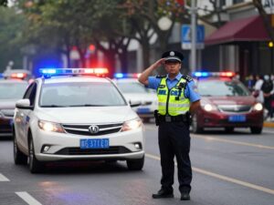 Police officer conducting a traffic stop in North Charleston.