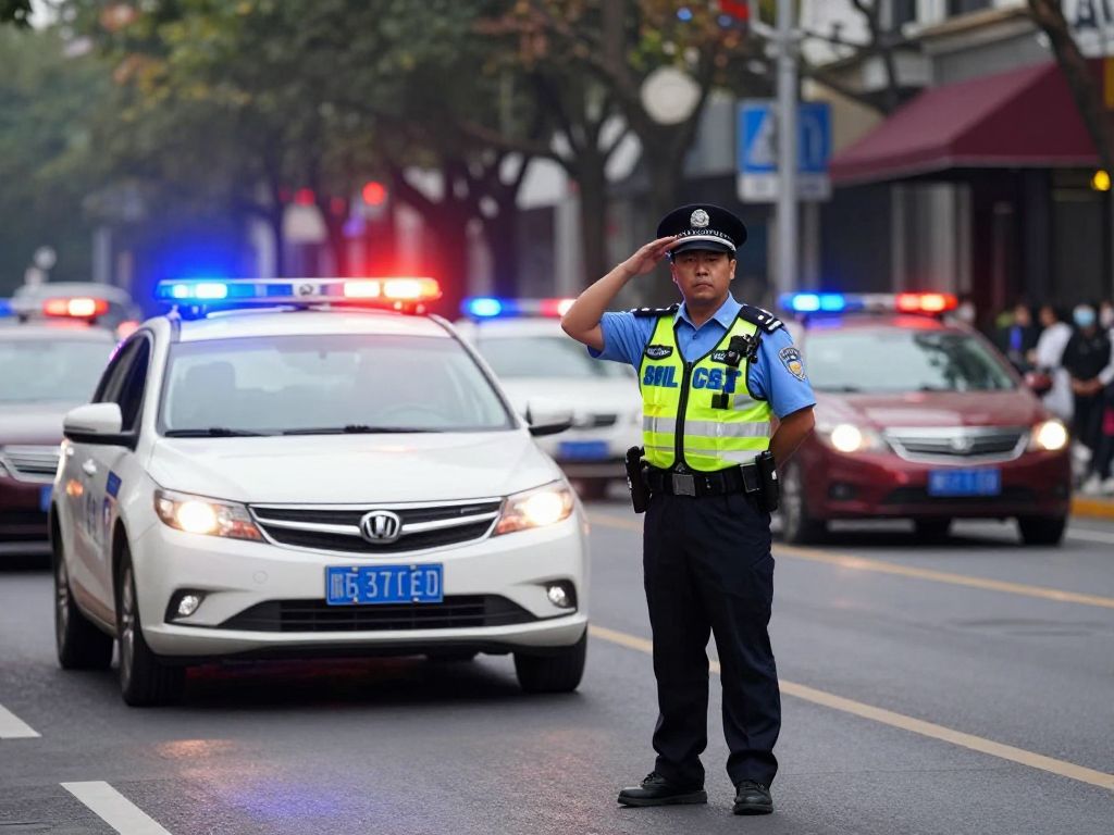 Police officer conducting a traffic stop in North Charleston.