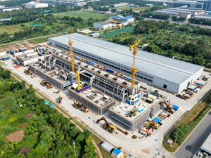 Aerial view of Scout Motors construction site