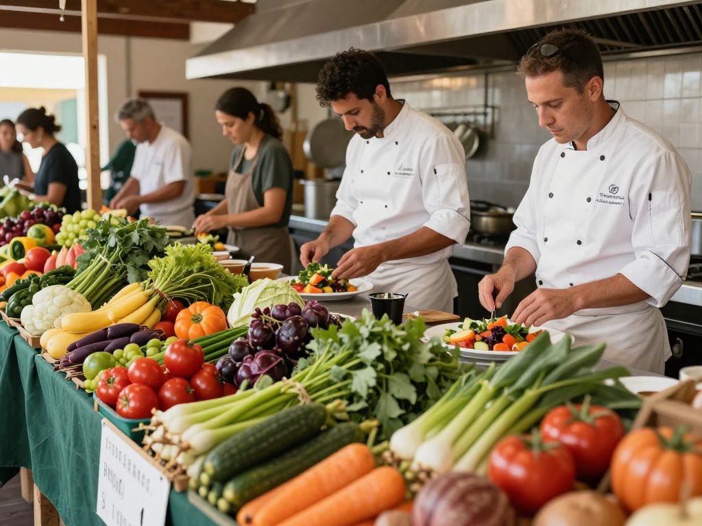 Local South Carolina chefs showcasing farm-fresh produce.