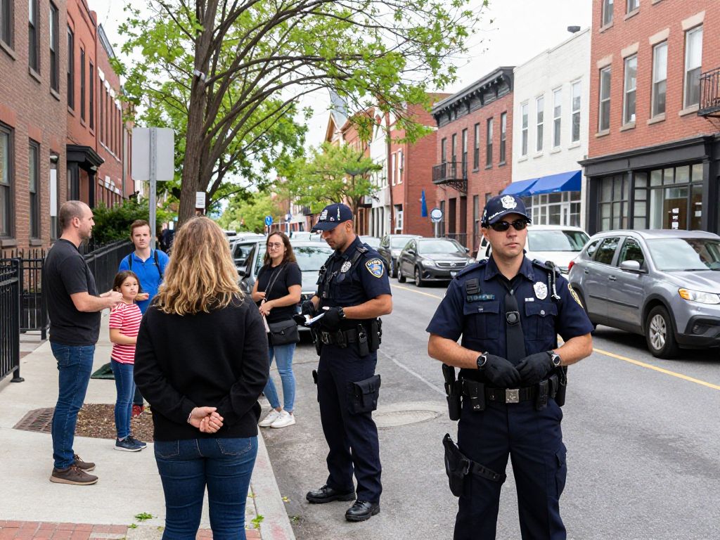 Street in West Ashley with police presence
