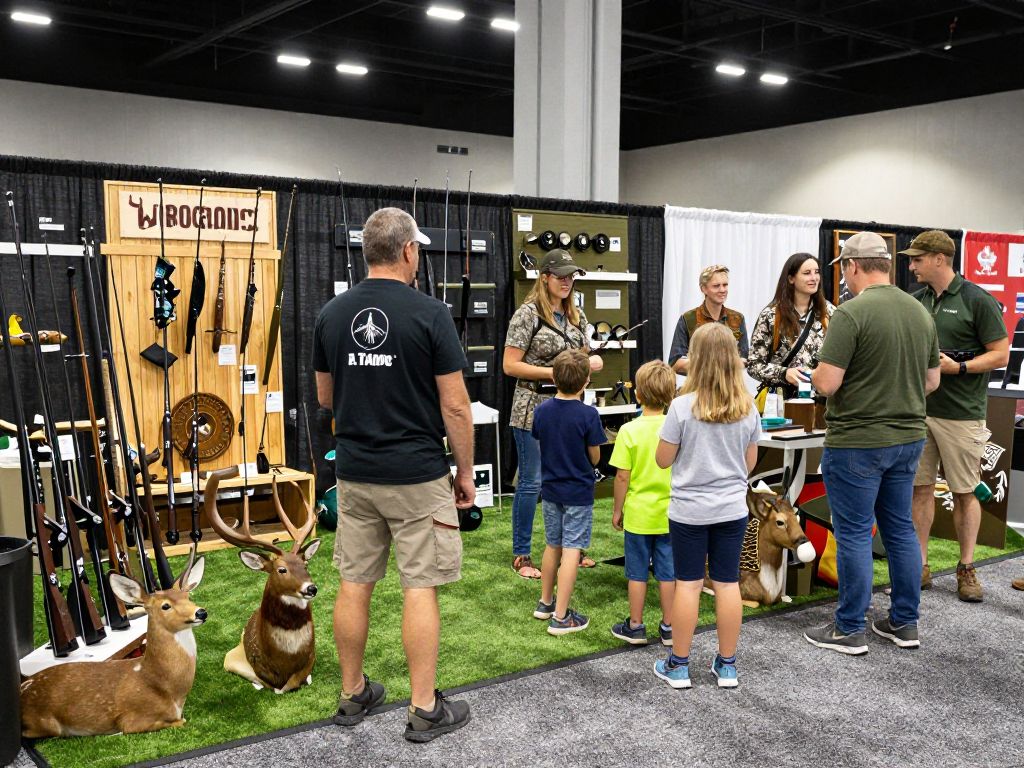 Families enjoying the West Virginia Hunting and Fishing Show at the Charleston Coliseum.