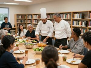 Participants in a cooking class at Berkeley County Library