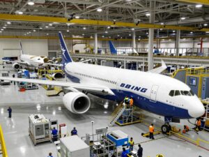 Boeing manufacturing facility showcasing aircraft assembly in Charleston