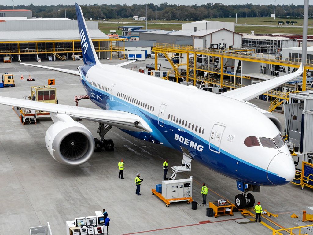 Boeing 787 Dreamliner assembly line in North Charleston, SC.