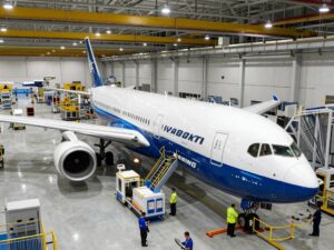 Boeing Everett facility showcasing the new production line