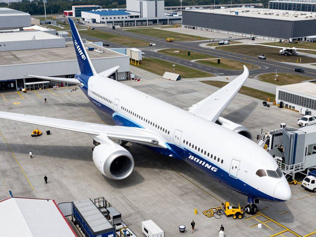 Aerial view of Boeing's North Charleston aerospace manufacturing facility.