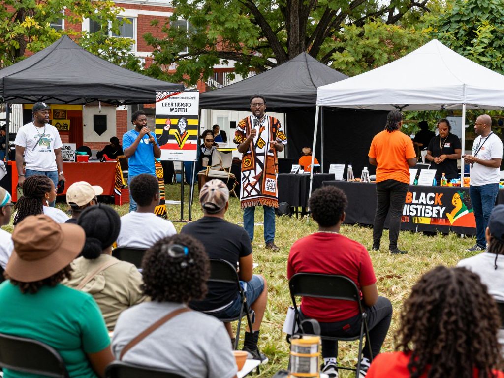 Artistic displays celebrating Black History Month in Charleston