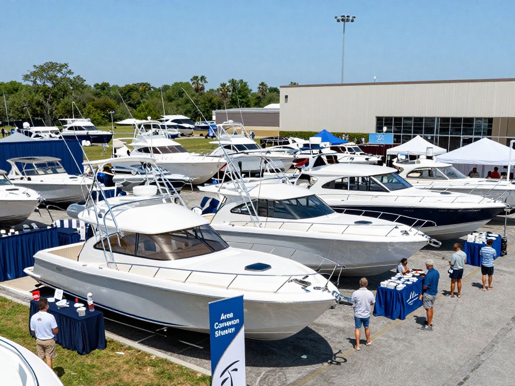 Charleston Boat Show featuring diverse watercraft and exhibitors