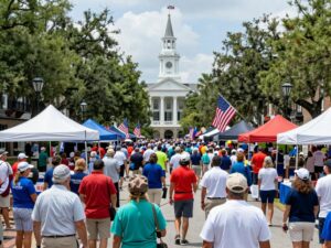 Charleston's vibrant atmosphere during the 250th anniversary celebration