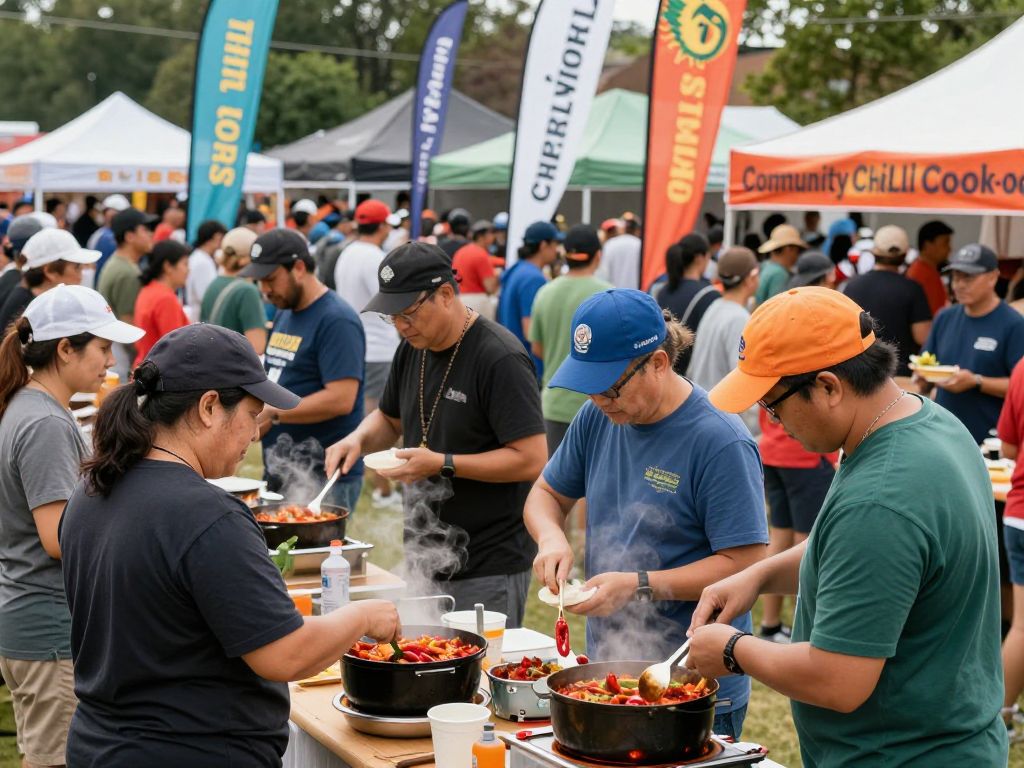 Community members enjoy the Charleston Chili Cook-Off