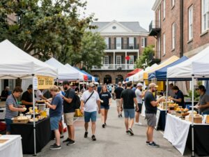 Crowd enjoying food at the Charleston Food + Wine Festival