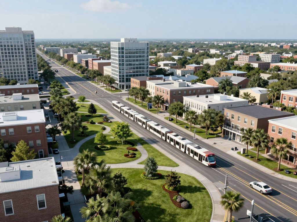 Illustration of proposed transit infrastructure in Charleston