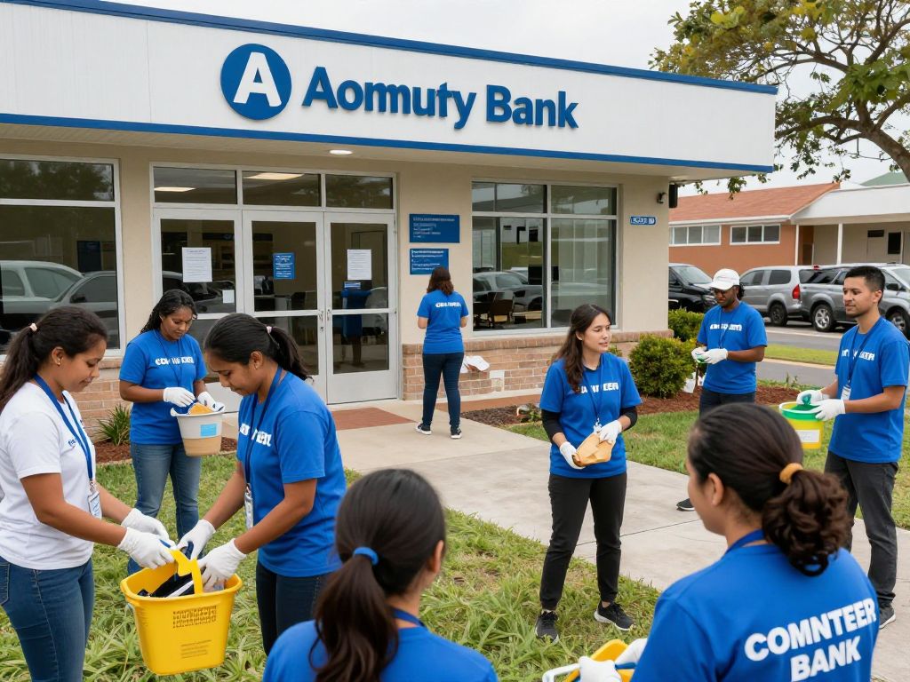 Employees of Coastal States Bank volunteering in Charleston community service activities.