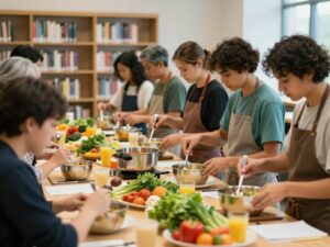 Participants engage in a cooking class at Berkeley County Library