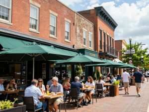 Upscale restaurants and outdoor dining in downtown Columbia SC