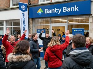 Community celebration for the opening of Huntington Bank in Charleston