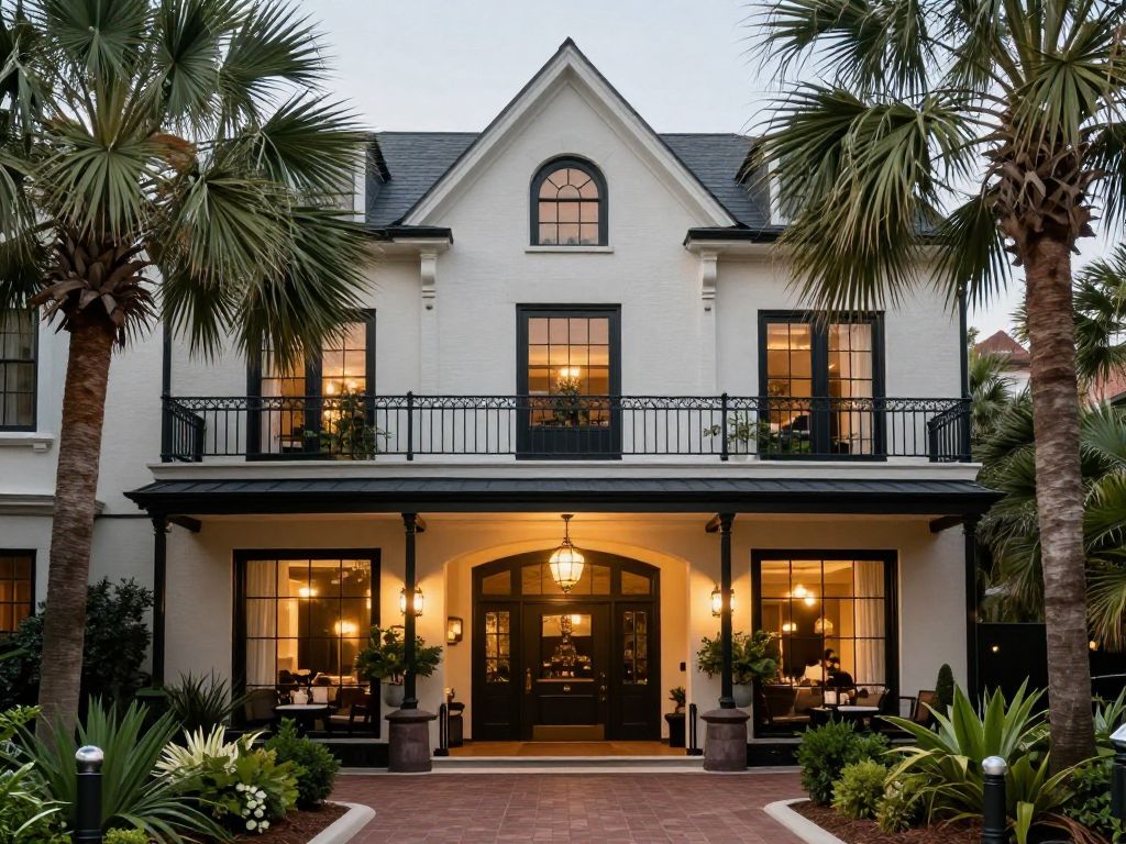 Boutique hotel exterior in Charleston, South Carolina