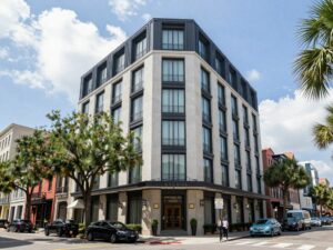 Exterior view of Live Oak Hotel in downtown Charleston