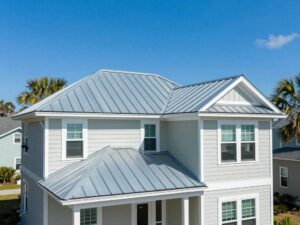 New metal roofing installation on a coastal home in Mount Pleasant, SC