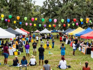 People celebrating at a festival in the Midlands of South Carolina