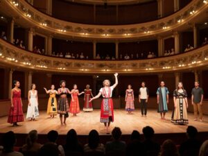 Audience enjoying a cultural performance at the MOJA Arts Festival in Charleston.
