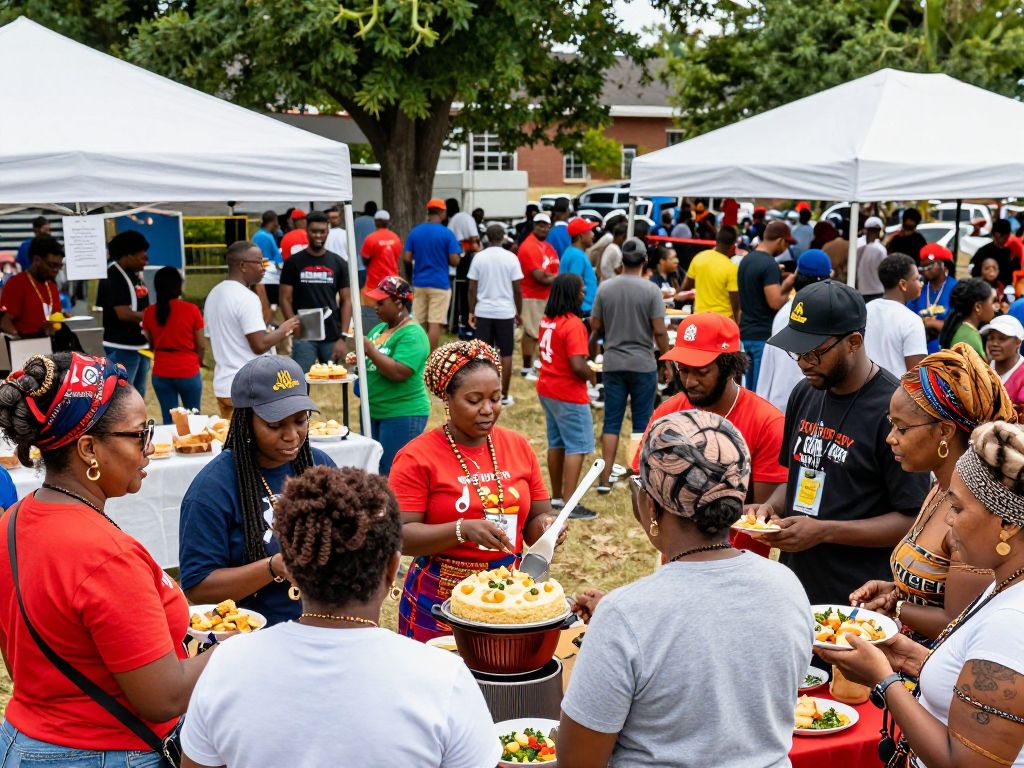 Community members celebrating Black History Month in North Charleston.